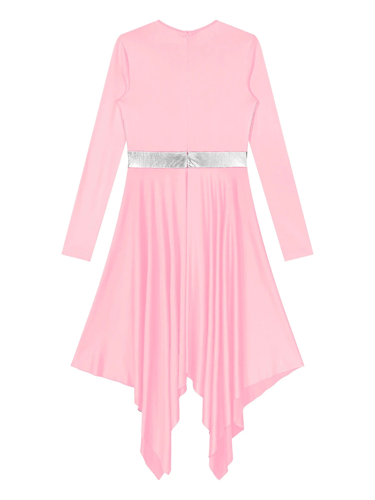 Robe de danse lyrique à manches longues pour femmes, robe à ourlet irrégulier, costume de spectacle liturgique, vêtements de danse modernes, culte de la chorale d'église