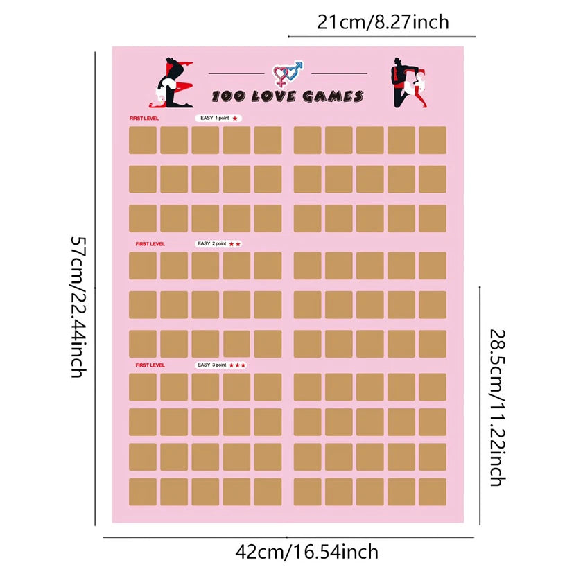 100 Sex Position Game Couples Sex Position Scratch Board Poster Love Game Scratch Date Night Adult Scratch Game Sex Toys