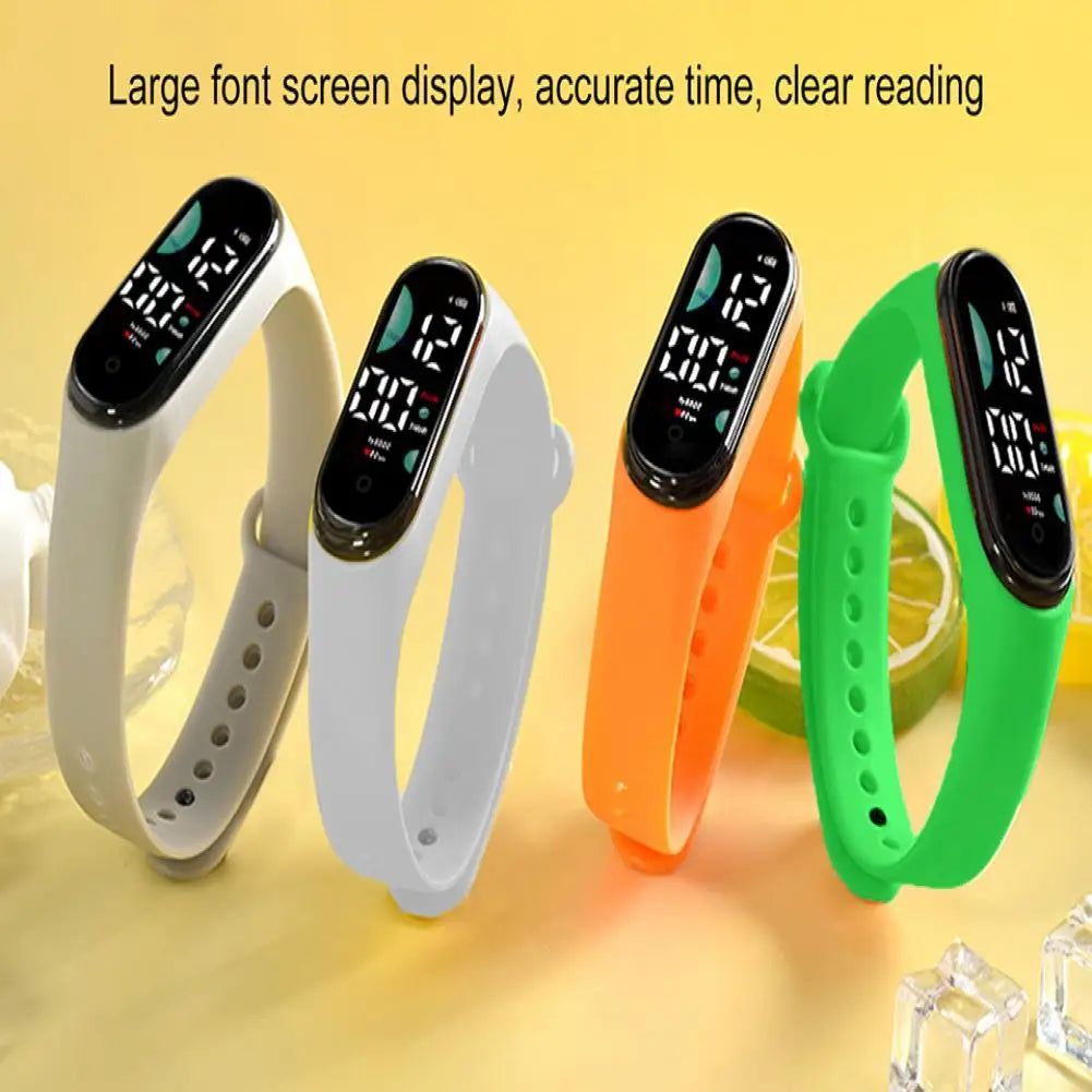 Montre de sport électronique pour enfants, étanche, grand écran de police, affichage LED, Shoous, date automatique, calendrier complet, montre numérique