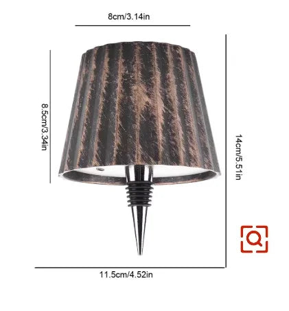 Lampe de table en forme de bouteille sans fil, commande tactile, 3 couleurs, gradation continue, veilleuse adaptée au bar,