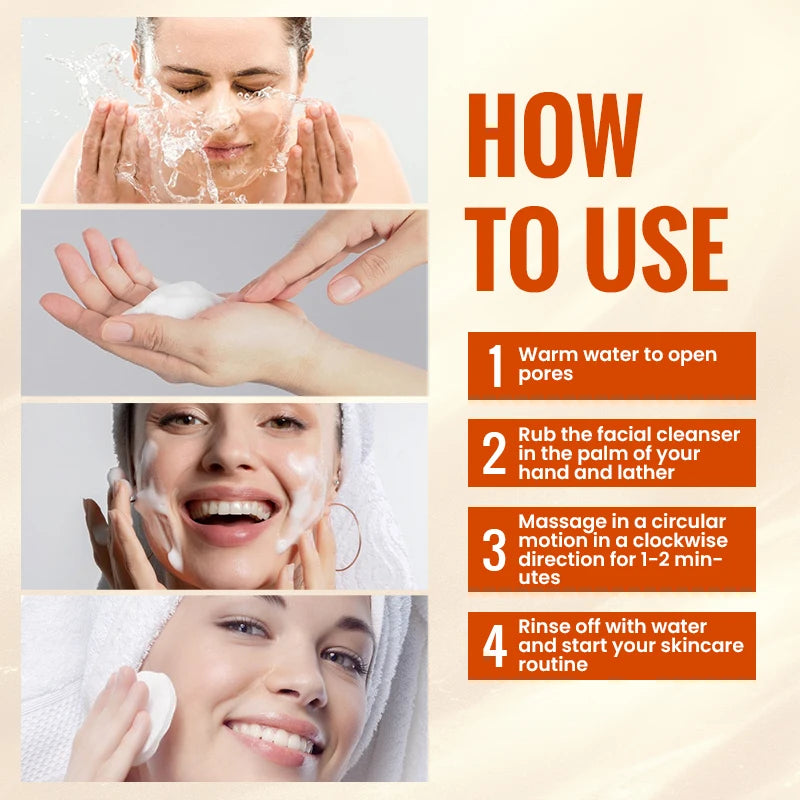 Nettoyant naturel à la vitamineC pour tout le visage, 150ml, nettoie en profondeur, dissout la graisse, éclaircit la peau, bon avec acide hyaluronique