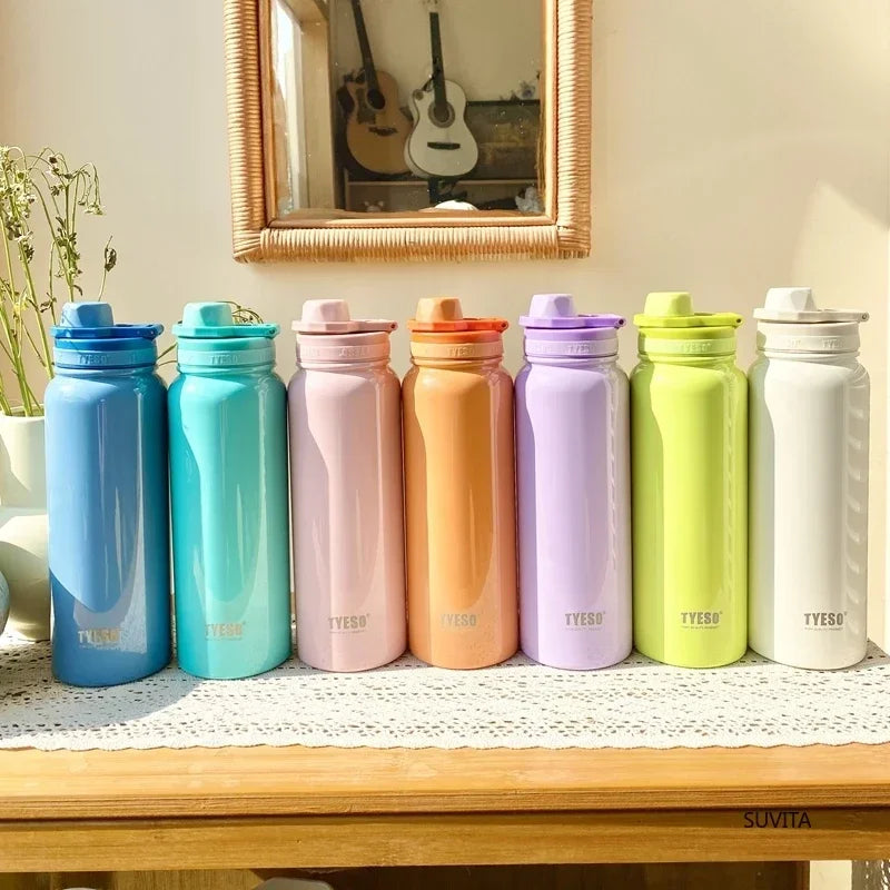 Tyeso – bouteille d'eau Thermos en acier inoxydable, flacon sous vide de Sport Portable, garde le froid et la chaleur, tasse thermique, gobelet isolé pour voiture