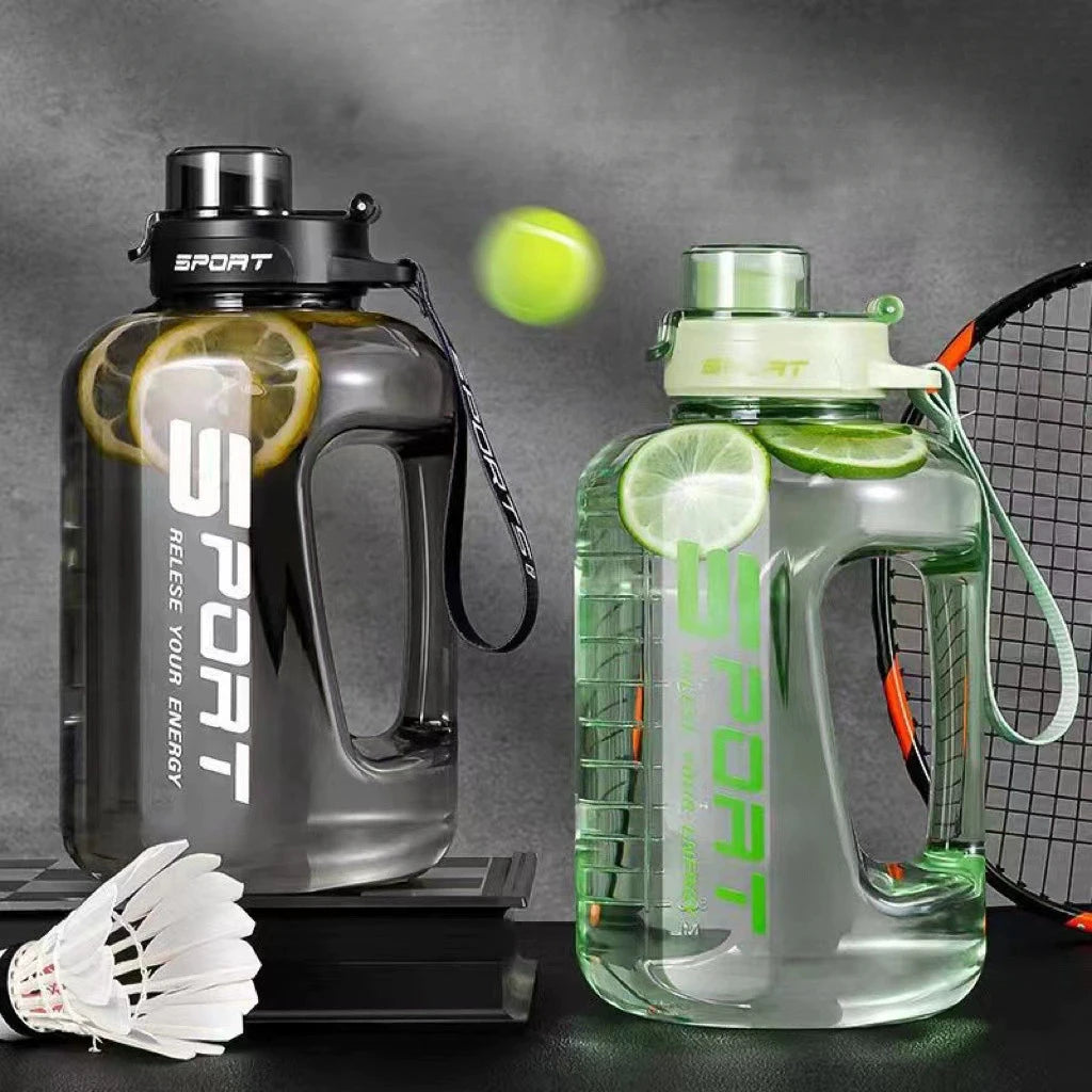 Bouteille d'eau seau de grande capacité 1,2 l/1,7 l, grand ventre, bouteille d'eau pour sport, Fitness, tasse spatiale en plastique Portable