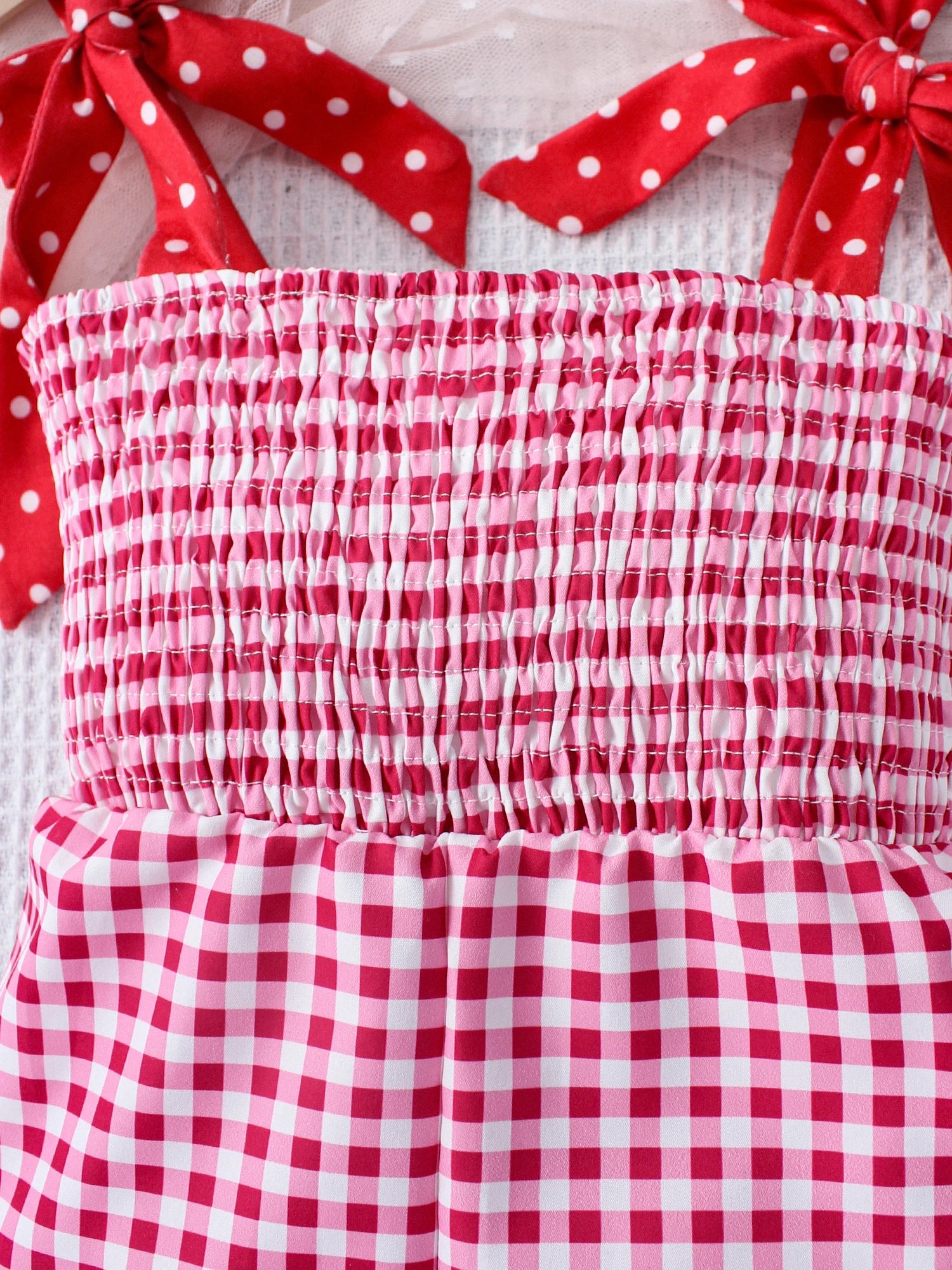 Combinaison d'été à carreaux pour filles, motif fraise, rouge, mignon, comparateur de jeu, mode, littérature, bébé, 1 pièce