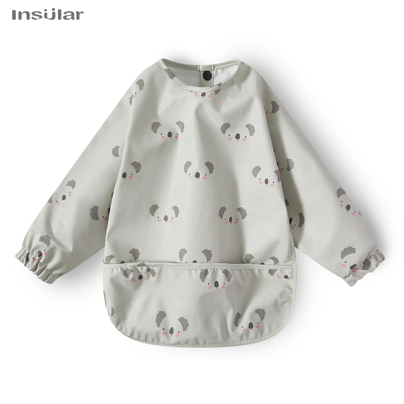 Nouveau bavoir bébé avec poche pour accessoires d'alimentation bavoirs pour enfants imperméable à manches longues bavoirs tabliers à manches longues