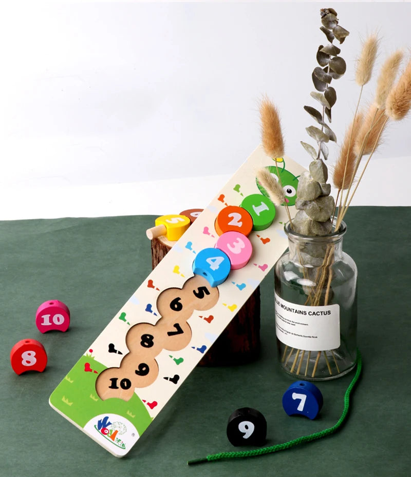 Jouets de laçage en bois pour les tout-petits, Puzzle, activités préscolaires, motricité Fine, jeux éducatifs précoces pour enfants