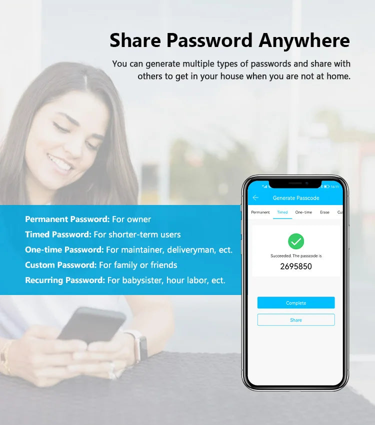 Serrure de porte intelligente électronique sans clé, serrure à empreintes digitales, étanche, Tuya, télécommande WiFi, Bluetooth, carte d'application TTLock, code numérique