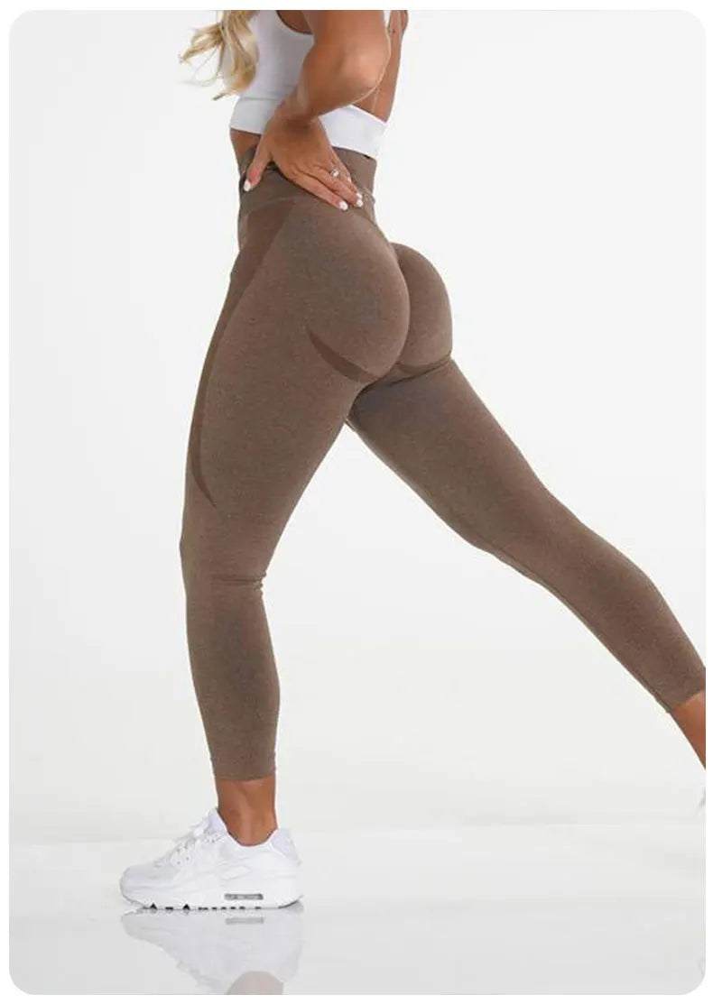 Leggings de sport taille haute pour femme, collants d'entraînement élastiques, pantalons d'entraînement sans couture pour femme, fitness, yoga, levage des fesses, courbes