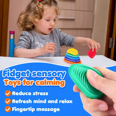 Jouets sensoriels en pierre de Silicone pour adultes, 6 paquets texturés pour l'autisme et les enfants, jouets apaisants, anti-Stress, nouvelle collection 2025