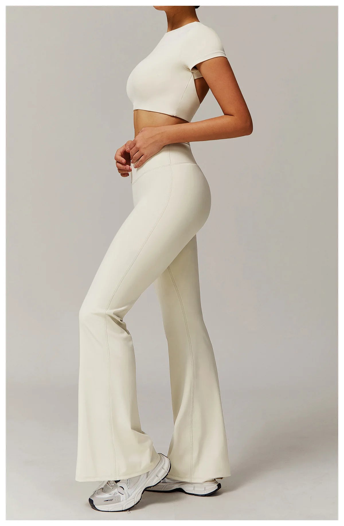 Taille haute pantalon à jambes larges Leggings femmes collants Fitness cloche-bas Yoga élastique Leggings Push Up gymnastique entraînement pantalon évasé