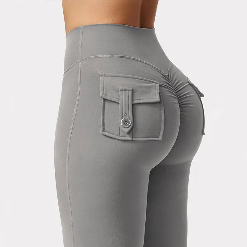 Leggings de Yoga à jambes larges et extensibles pour femmes, sensation nue, vêtements de travail de Fitness à Compression avec poches, nouvelle collection 2024 ﻿