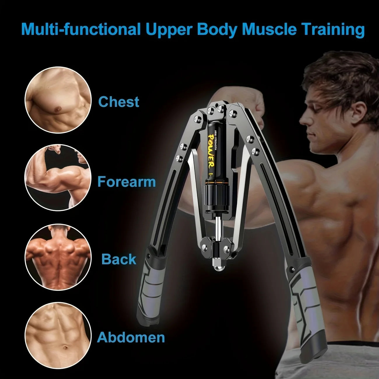Exerciseurs de bras – Puissance hydraulique réglable de 22 à 40 livres, amplificateurs de poitrine à domicile, entraînement musculaire des épaules et équipement de fitness