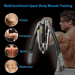 Exerciseurs de bras – Puissance hydraulique réglable de 22 à 40 livres, amplificateurs de poitrine à domicile, entraînement musculaire des épaules et équipement de fitness
