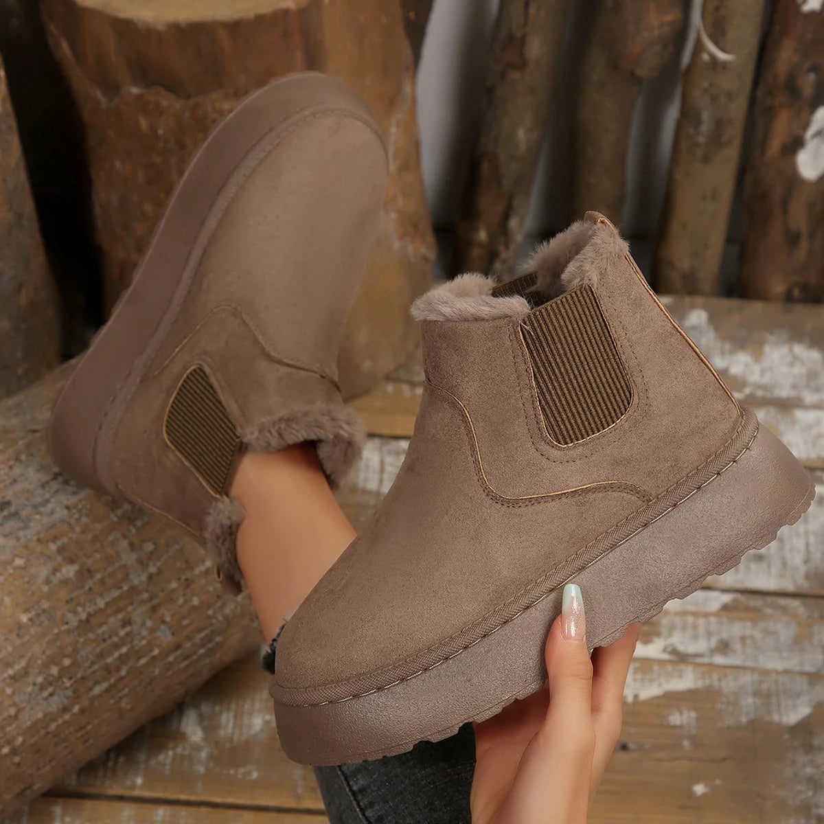 2025 nouvelles bottes de neige à semelles épaisses pour femmes en peluche chaude marque de luxe bottines de créateur hiver Mujer Botas nouvelles bottines pour femmes
