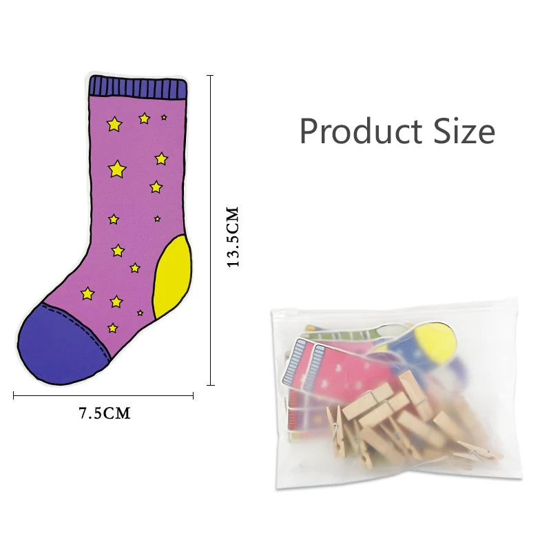 Matériel Montessori pour tout-petits, jouets de bricolage, chaussettes, tri des couleurs, jeux assortis, jouets d'apprentissage éducatif précoce, outils pédagogiques préscolaires