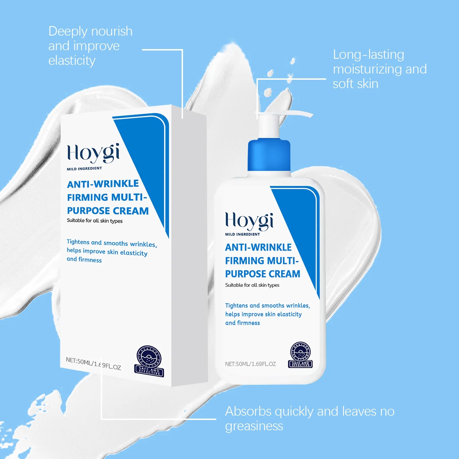 Crème à l'acide hyaluronique rétrécit les Pores Anti-rides nourrissante hydratante améliore la sécheresse élimine les ridules crème hydratante pour le visage
