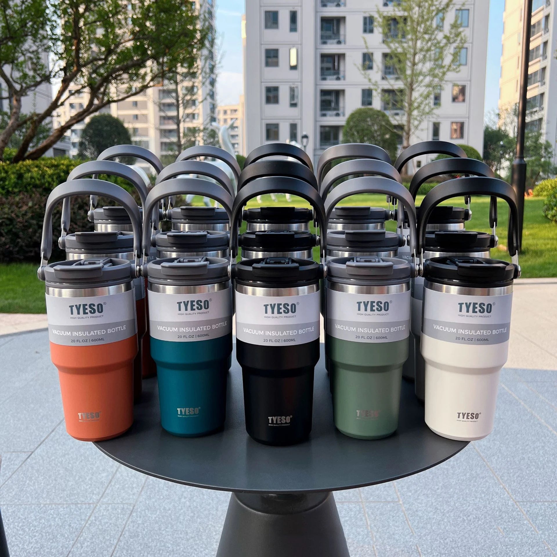 Tyeso Stainless Steel Thermos Coffee Mug, Double-Layer Insulated Travel Mug for Hot and Cold Drinks, Vacuum Flask, Car Water Bottle