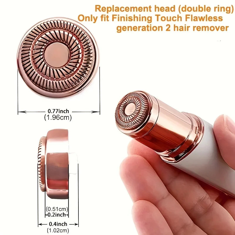 Replacement heads for facial hair removal, for a flawless finish, touch-sensitive facial hair removal tool for women, 4-point view