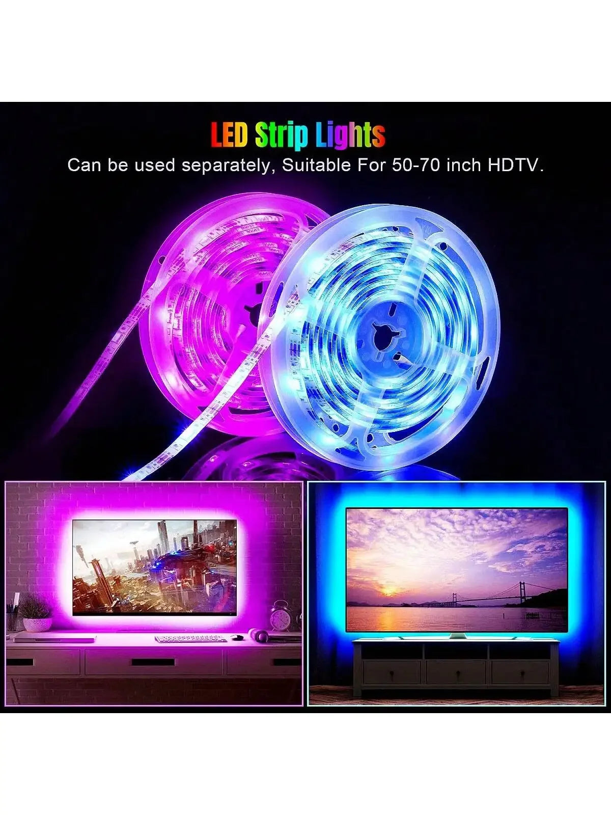 1-30M 5V RGB USB LED Strip Light, DIY, Color Changing, Flexible Strip, Diode, LED Light for Room Decoration, Lighting