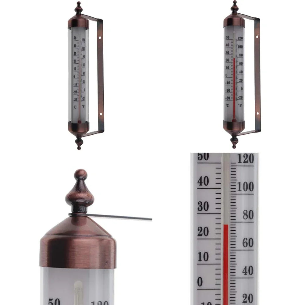 Therye.com-Thermomètres extérieurs, effet bronze, mur extérieur, serre, terrasse solaire, jardin extérieur