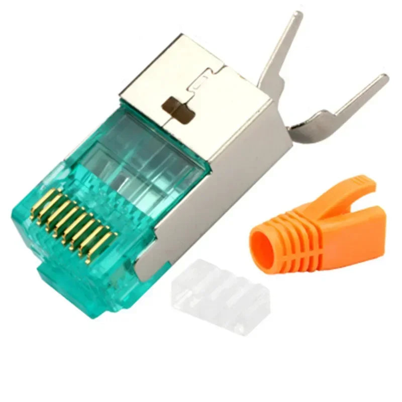 Connecteur RJ45 CAT7 prise Ethernet connecteurs RJ 45 50U 8P8C bouclier Cat 7 connecteur réseau 1.5mm diamètre du fil avec démarrage