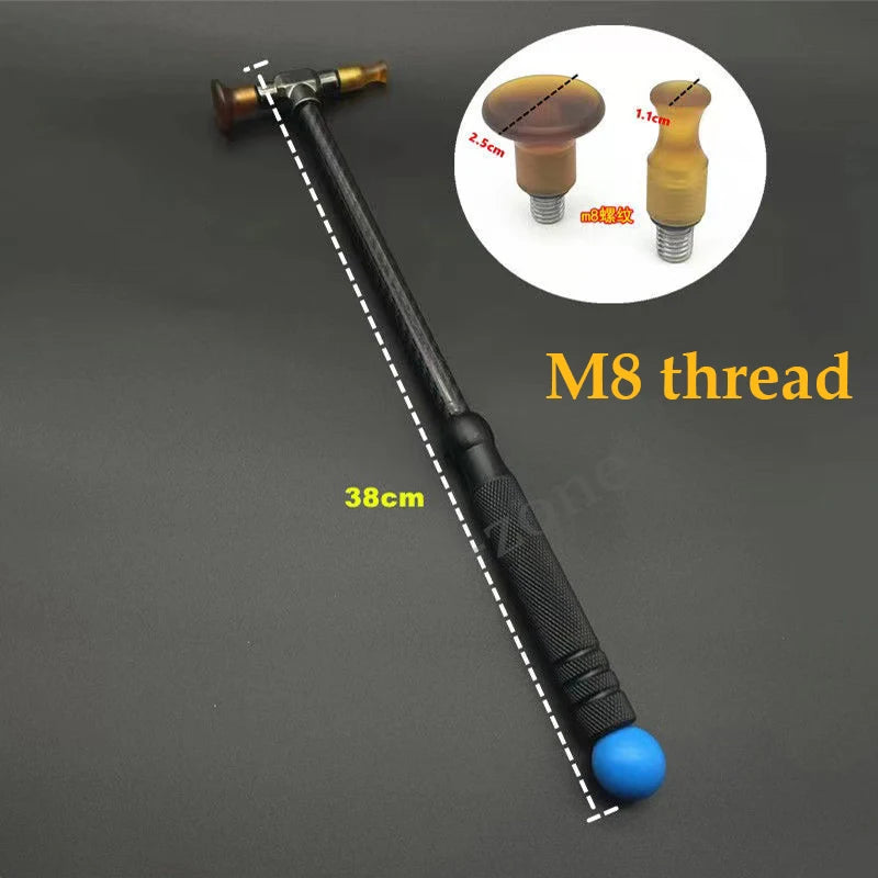 Car dent removal hammer, body repair, impact leveling hammer, replaceable traceless repair tool, carbon fiber and stainless steel