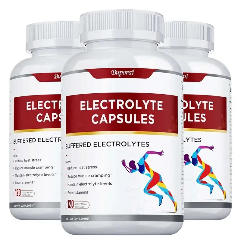 Capsules d'électrolyte - Soutient l'équilibre à l'électrolyte, soulage le stress, supplément de la nutrition sportive, améliore l'endurance, sans OGM