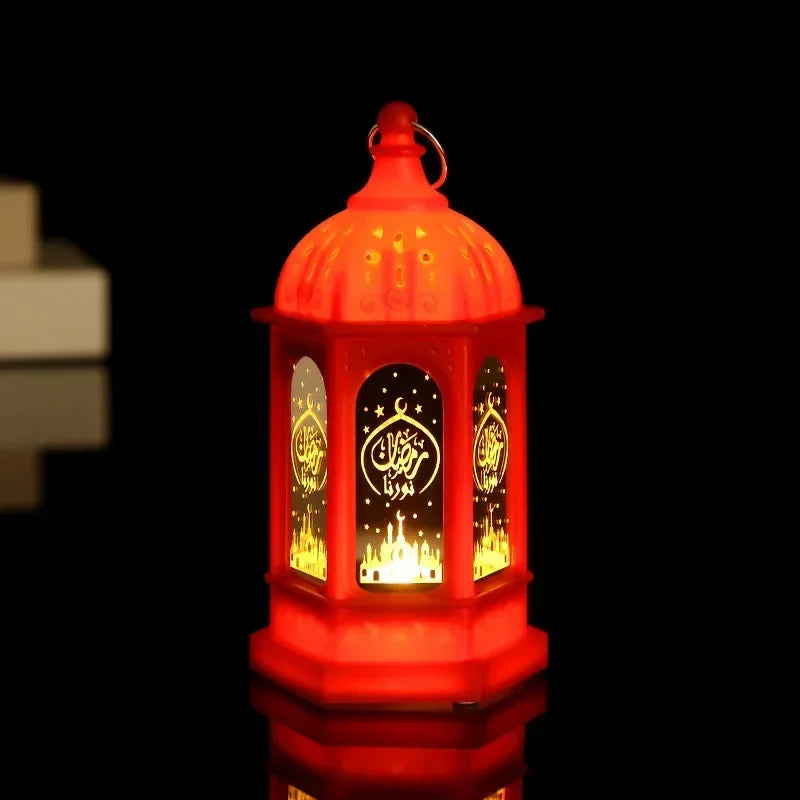 Ramadan Muslim Lantern, Eid Mubarak Ornament, LED Night Light for Festivals, Eid Al Adha Gift, Ramadan Gurbang Decoration for Home