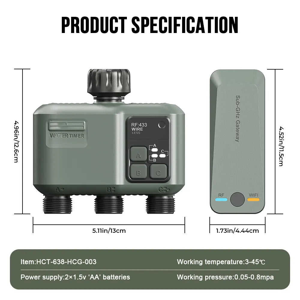 Tuya RF433 WIFI minuterie d'eau automatique jardin Machine d'irrigation numérique arroseur Intelligent utilisé en extérieur pour économiser de l'eau et de l'heure