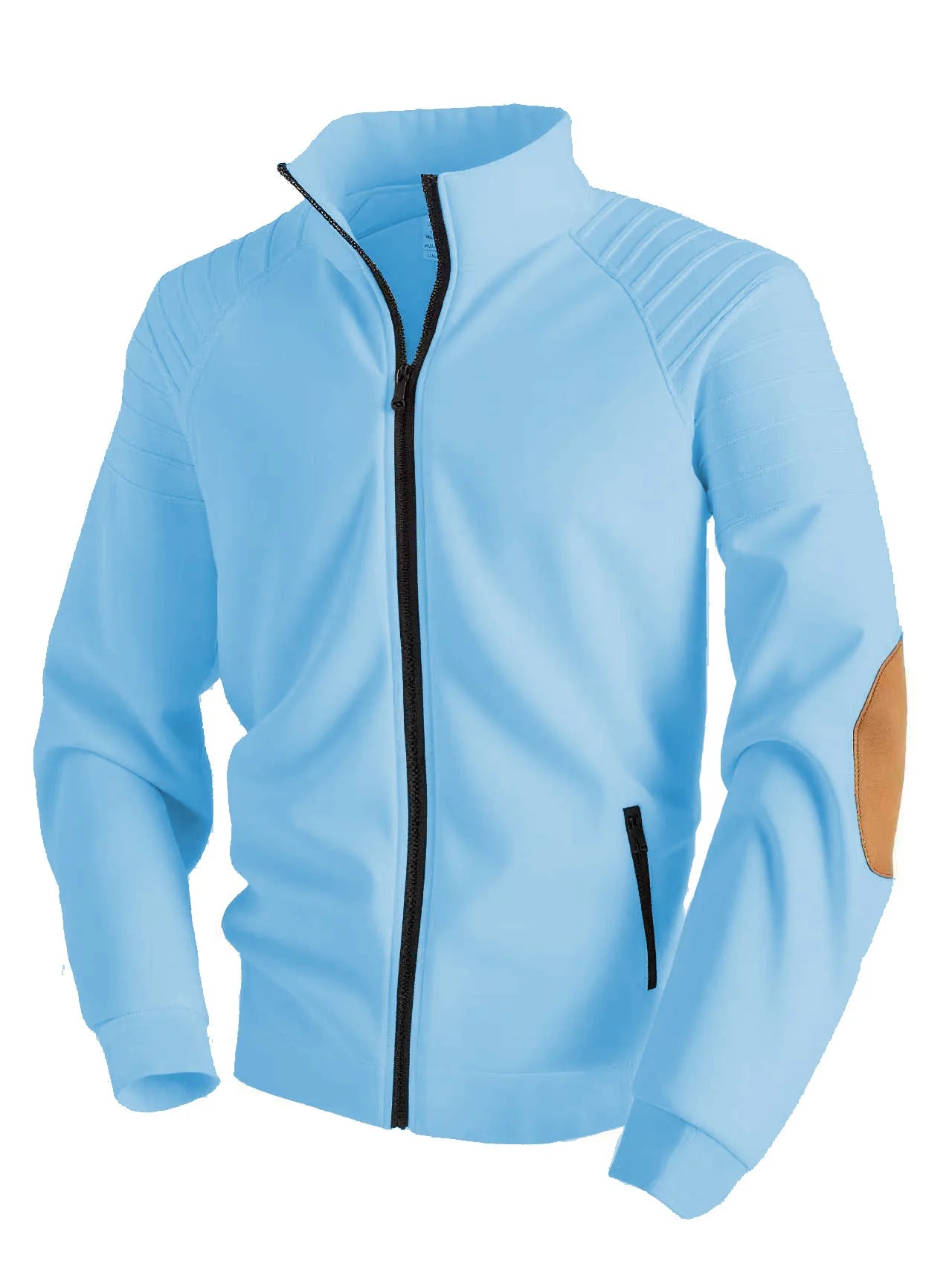 New fashionable men's jacket – solid color long-sleeved casual coat with pleated sleeves, suitable for spring and autumn seasons.