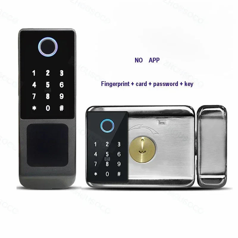 Serrure de porte intelligente électronique sans clé, serrure à empreintes digitales, étanche, Tuya, télécommande WiFi, Bluetooth, carte d'application TTLock, code numérique