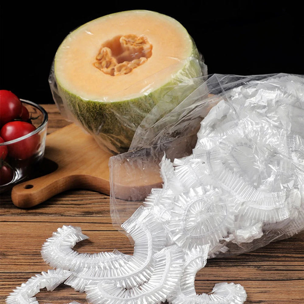 Couvercles de stockage d'emballage alimentaire réutilisables, 100 pièces, sacs pour bol, plaque élastique, couvercle en Silicone, fruits de cuisine, joint de conservation des frais en plastique