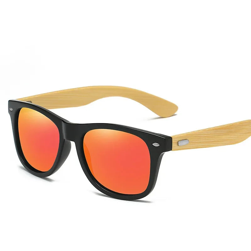 Lunettes de soleil en bois de bambou pour hommes et femmes, classiques, Non polarisées, UV400, Vintage, pour la conduite, noires, pour la pêche, UV400