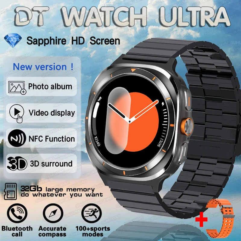 2025 nouvelle montre DT 7 montre Ultra intelligente hommes 32GB mémoire vidéo GPS NFC 47mm AMOLED Fitness sport Tracker santé montres intelligentes femmes