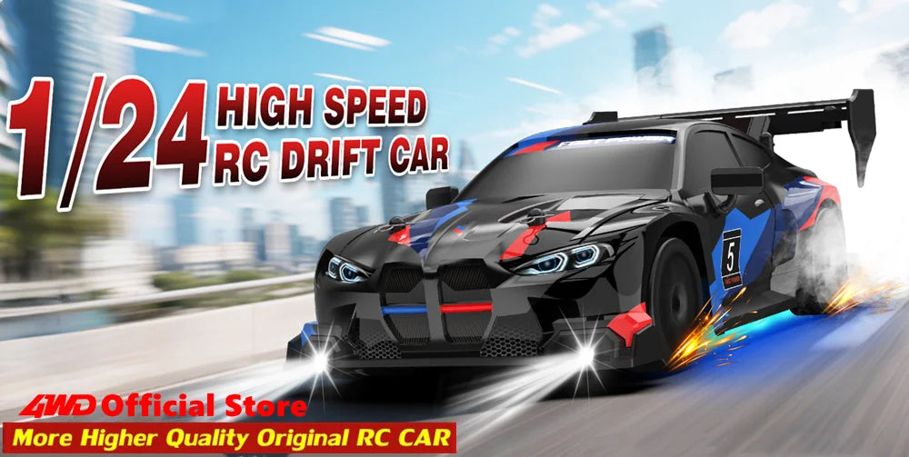 4WD RC Drift Car, High-Speed ​​Remote Control Racing Vehicle with LED Lights, 2.4GHz Radio, 4x4 Off-Road Truck, Children's Toy