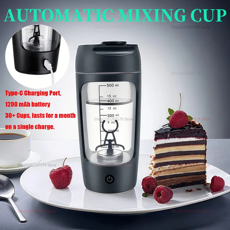 Bouteille de crème vibrante automatique portative électrique d'usb de 500ml, tasse vibrante Rechargeable tasse de mélange de poudre de protéines de forme physique de sport