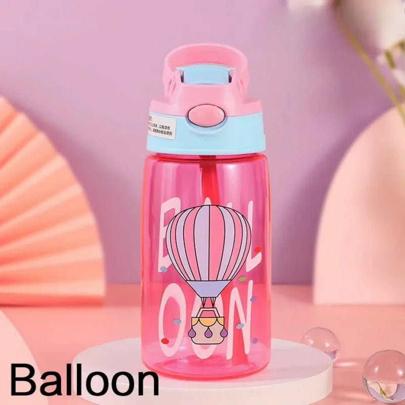 Bouteille d'eau portable avec paille et poignée pour enfants, gobelet pour enfants, 1PC