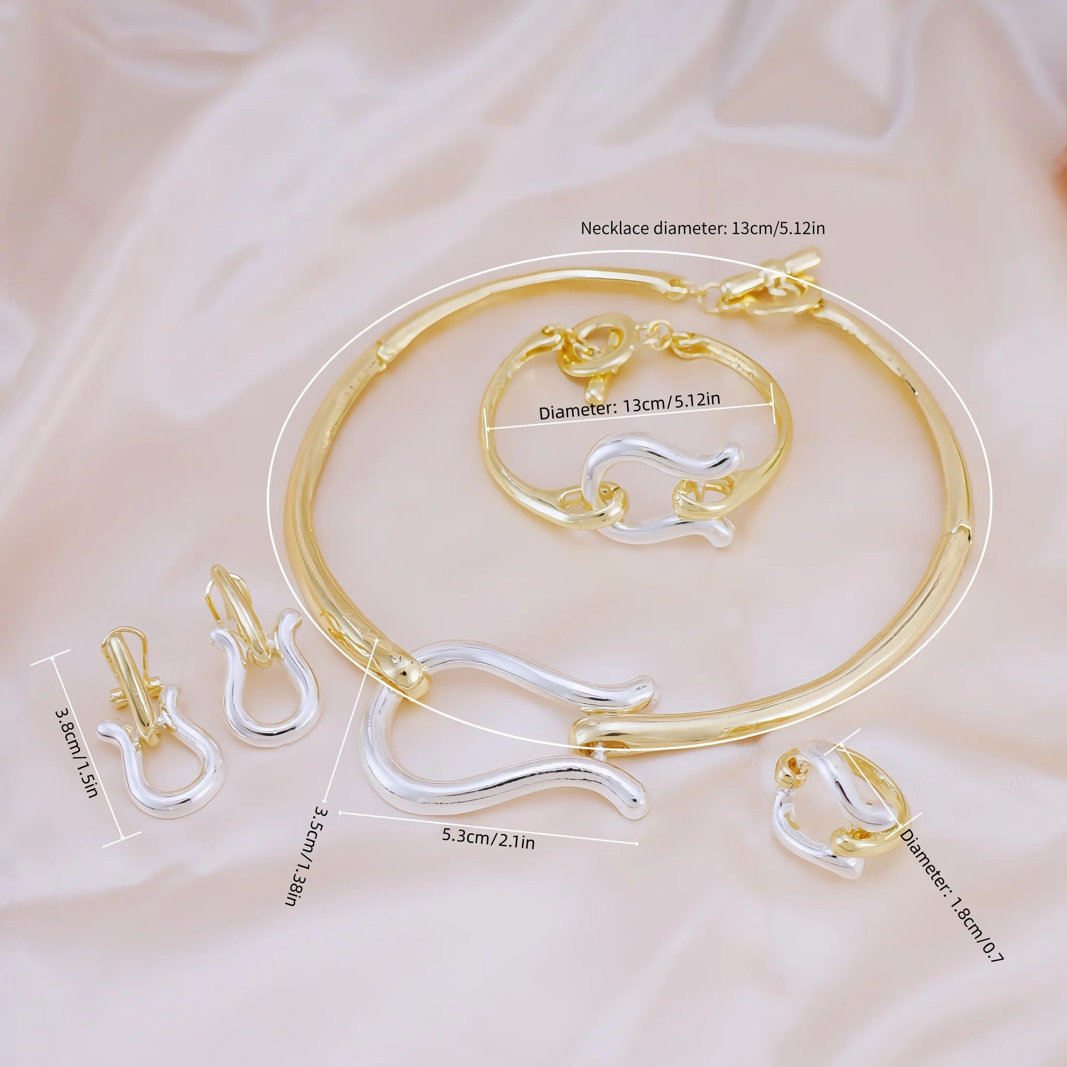 Ensembles de bijoux à la mode pour femmes, couleur or, collier ras du cou, boucles d'oreilles, Bracelets, bague, ensemble de mariage, accessoires de fête