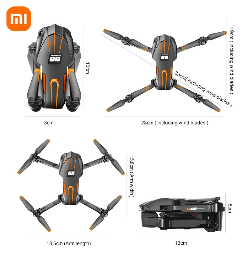 Xiaomi D88 Drone 8K aérien HD double caméra photographie Intelligent évitement d'obstacles moteur sans brosse 5G WIFI GPS retour VR Drone