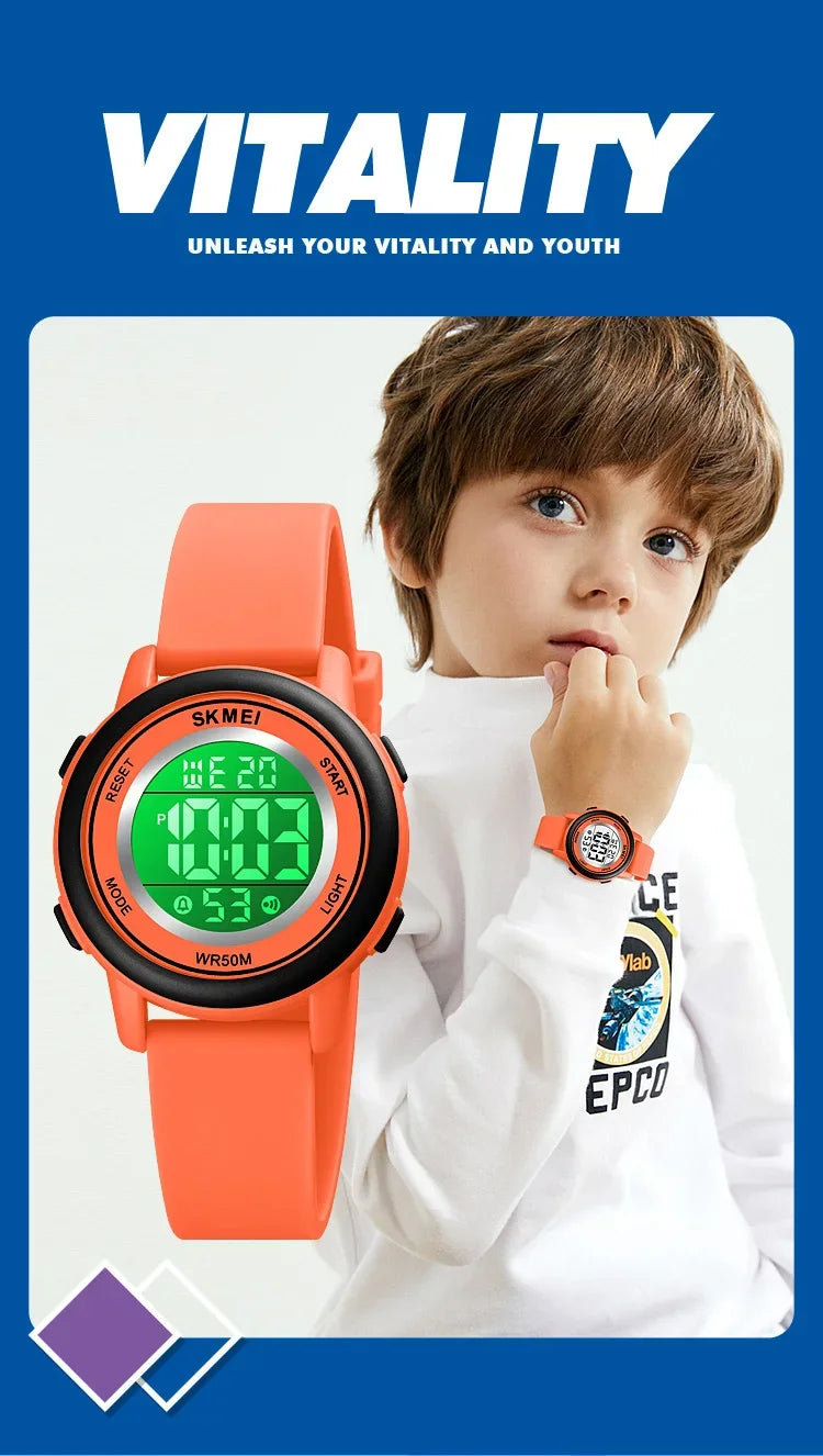 SKMEI 1721 étanche alarme enfant montres montre enfant garçons filles Sport enfants montre coloré Led enfants montres numériques