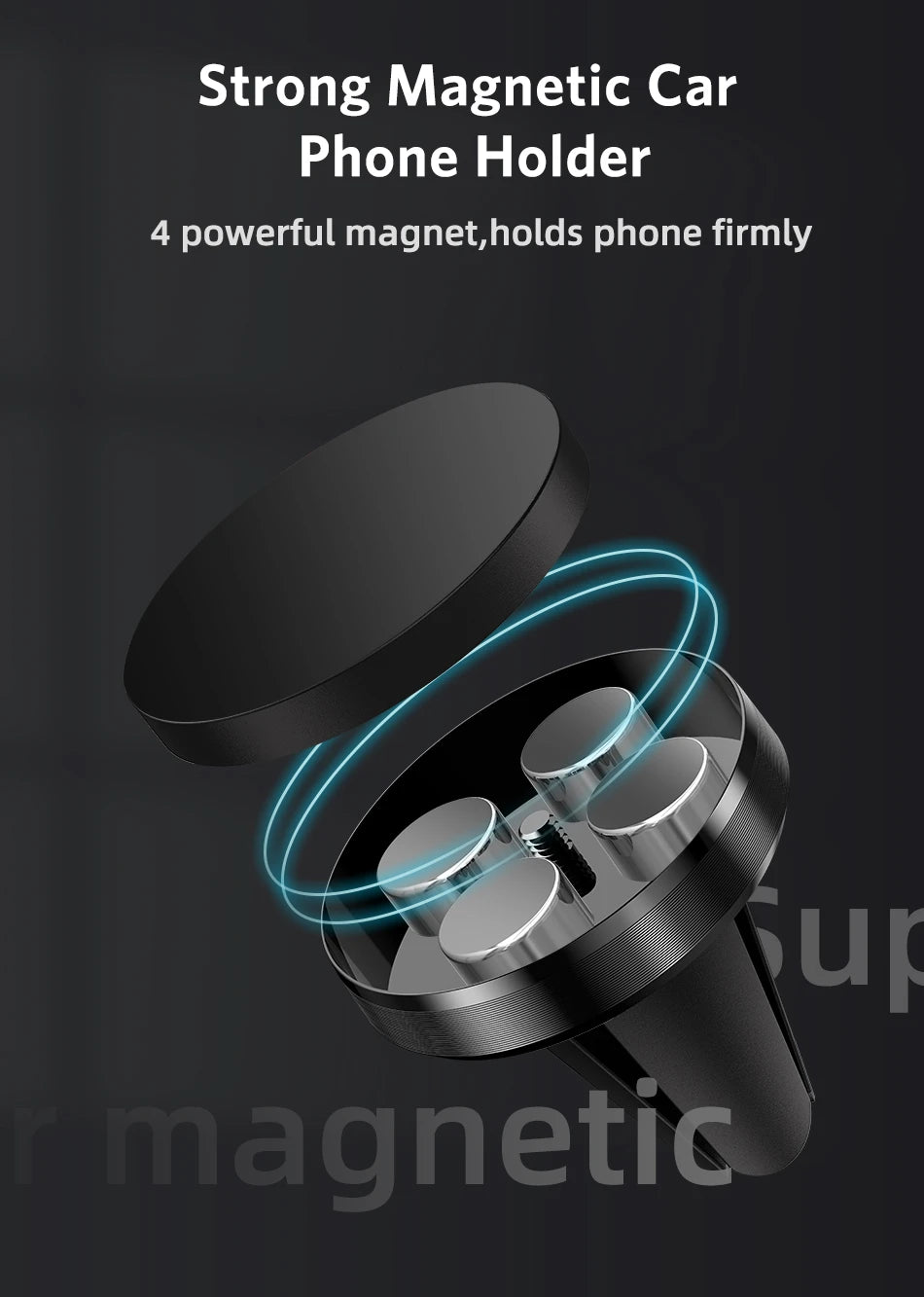 Support de téléphone magnétique universel pour voiture, pour tous les téléphones pour iPhone Xiaomi, Support magnétique pour grille d'aération, Support de téléphone portable GPS
