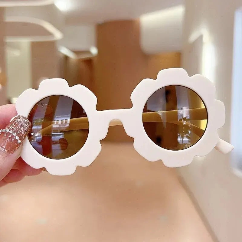 Lunettes de soleil mignonnes à fleurs pour enfants, cadre pour documents bonbons, protection UV extérieure pour garçons et filles