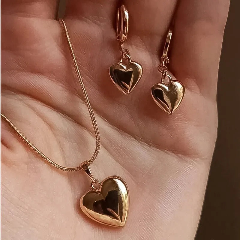 Ensemble de bijoux en perles pour femmes, boucles d'oreilles pendantes, pendentif, collier, Simple, délicat, tenue quotidienne, accessoires de fête