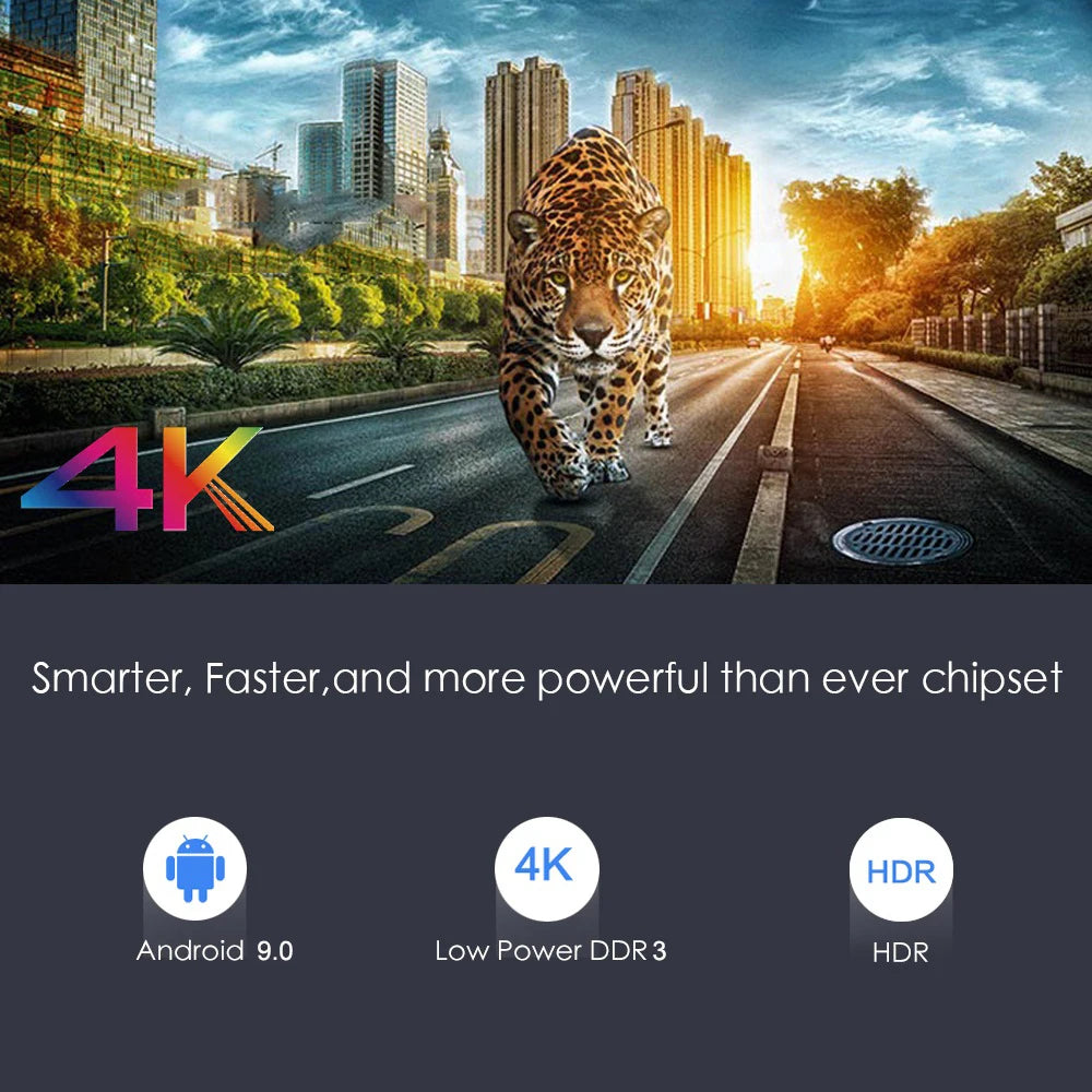 Clé TV X96S 4K, Android 9.0, Amlogic S905Y2 Quad Core, 4 go/32 go, Wifi 2.4/5GHz, bt 4.2, 1080P, H.265, Miracast, Dongle TV