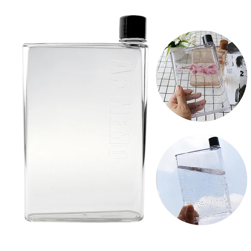 Bouteille d'eau De 750ml, bouteille De sport plate en cristal, verres transparents, bouilloire en plastique, tasse Portable Jarra De Agua