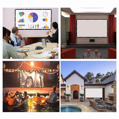 Écran de projection portable anti-lumière pour la maison et l'extérieur, rideau simple HD, cinéma maison de voyage, 60 pouces, 72 pouces, 84 pouces, 100 pouces, 120 pouces, 150 pouces