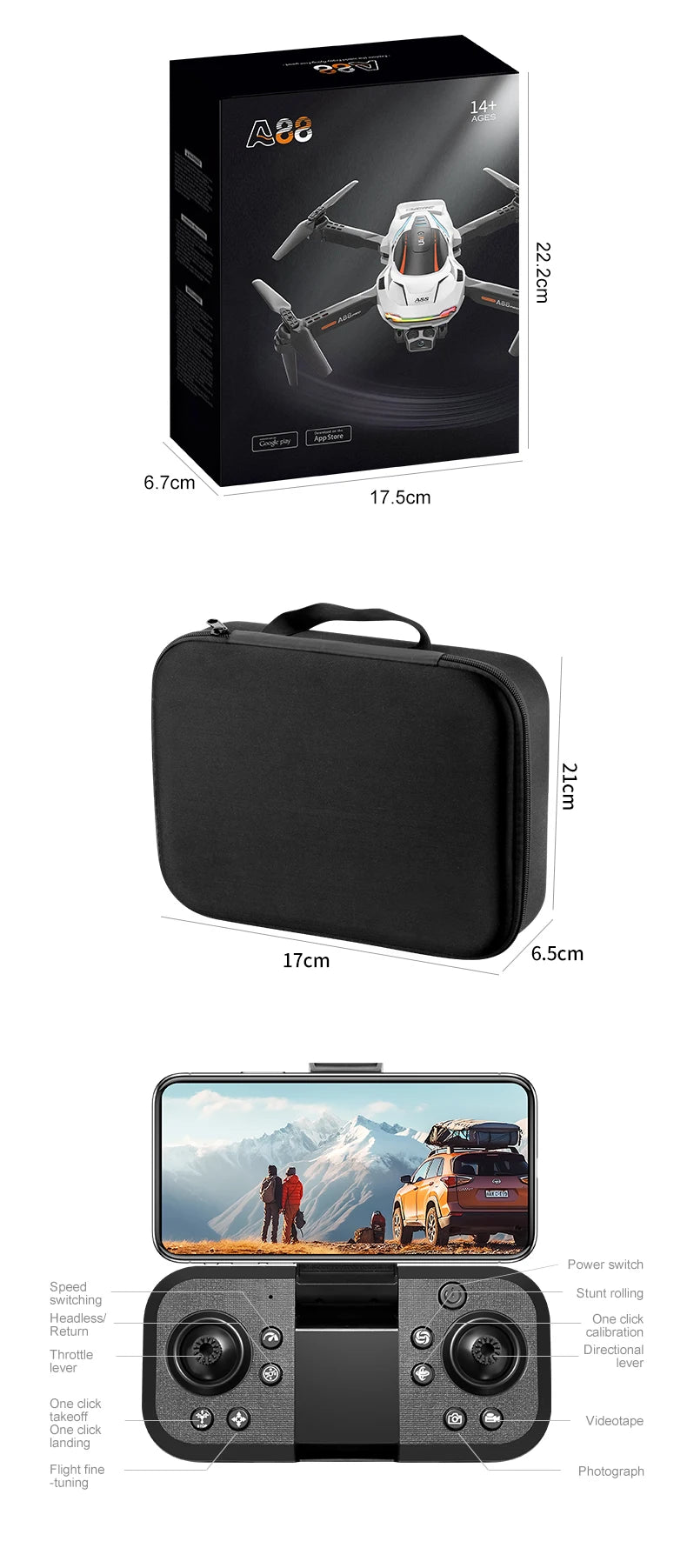 Mini importateur A88 avec caméra pour touristes 8K, haute définition, photographie aérienne professionnelle, GPS, évitement d'obstacles, quadrirotor, importateur de sécurité RC