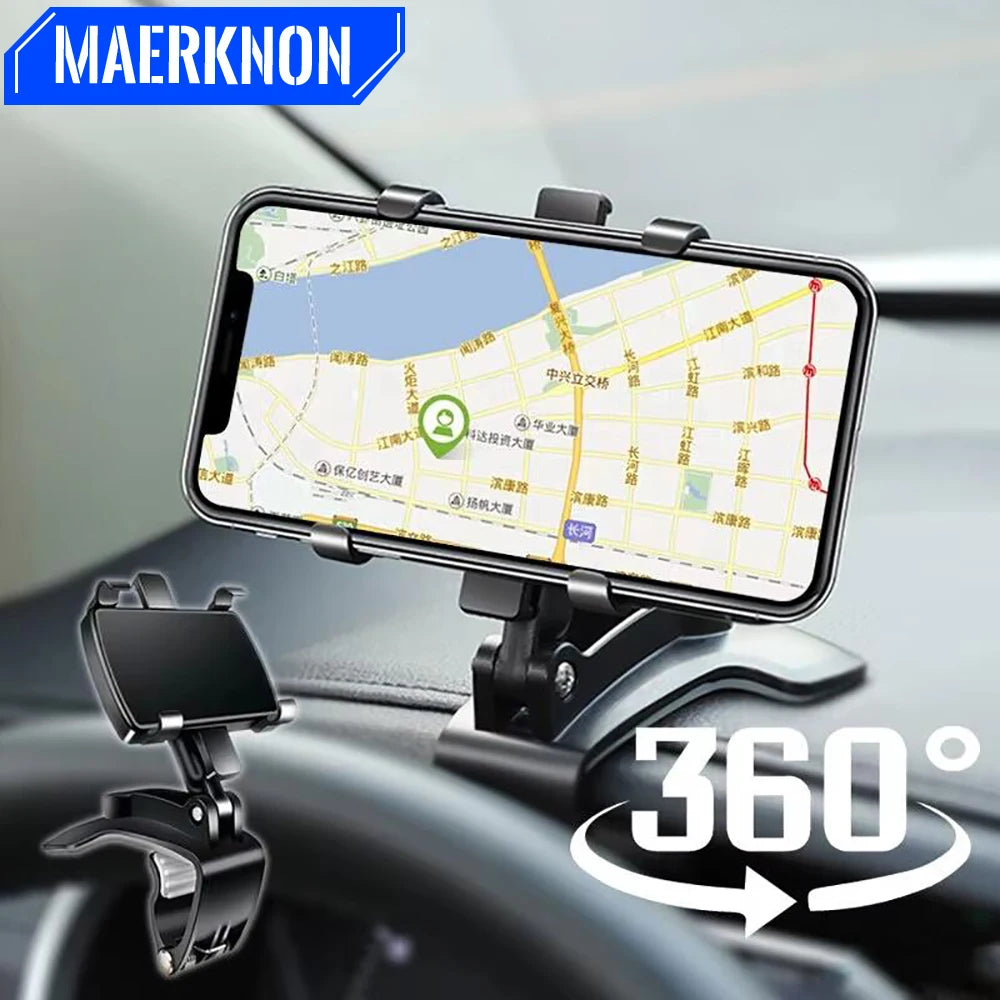 Support de téléphone universel pour tableau de bord de voiture 360 °     Support de voiture pour Smartphone rotatif, pour iPhone,