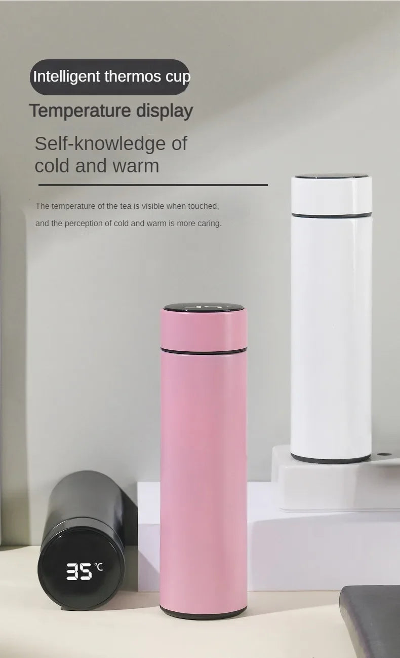 Bouteille Thermos en acier inoxydable de 500ml, avec affichage numérique de la température, tasse de mesure intelligente de la température, flacon sous vide