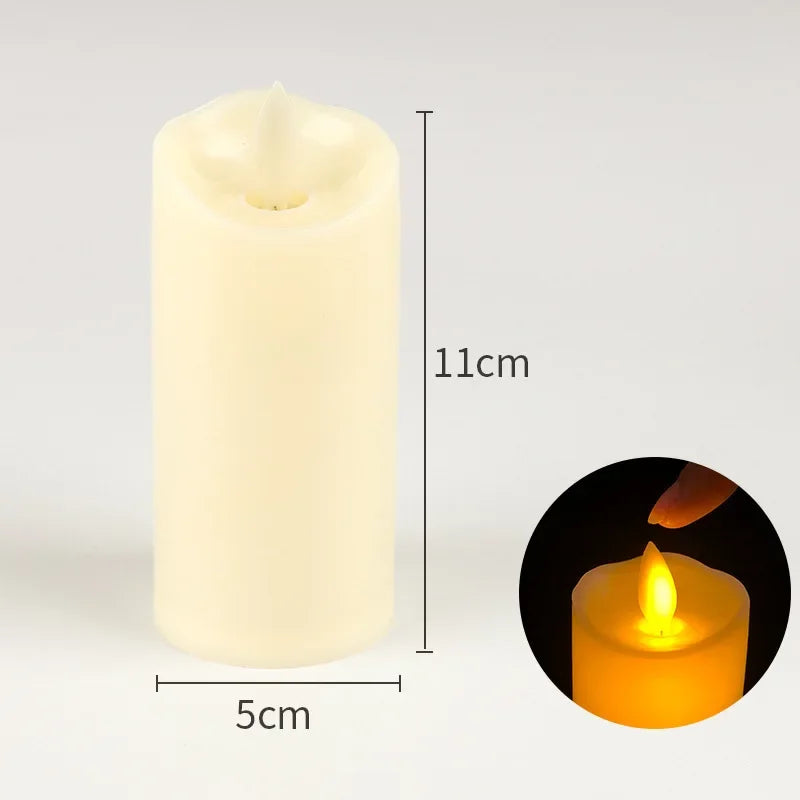 Bougies LED vacillantes sans flamme, fonctionne à piles, pour mariage, fête d'anniversaire, ambiance romantique, décoration de maison, lumière chaude, flamme 3D
